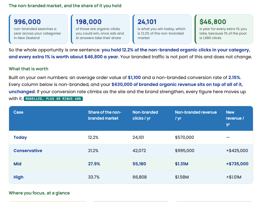 Example report: the non-branded market and what it is worth